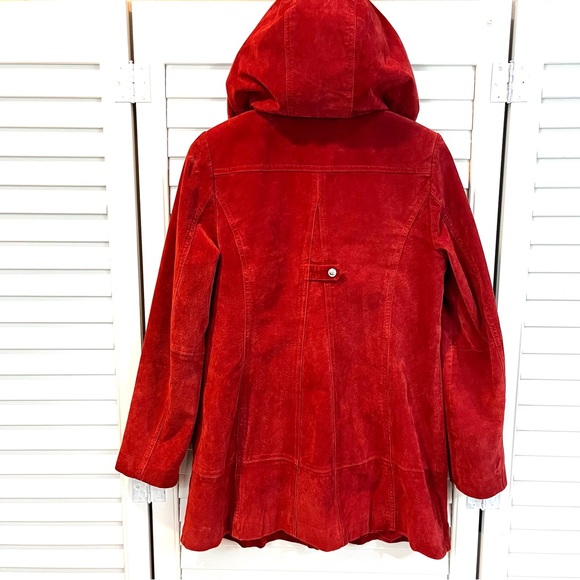 Bradley Bayou Vintage Red Suede Toggle Button Coat - Picture 2 of 15
